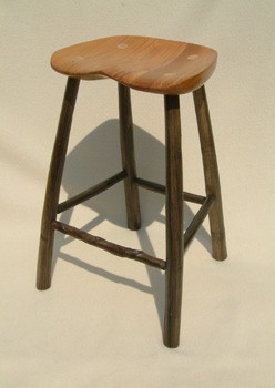 Chestnut stool with elm seat